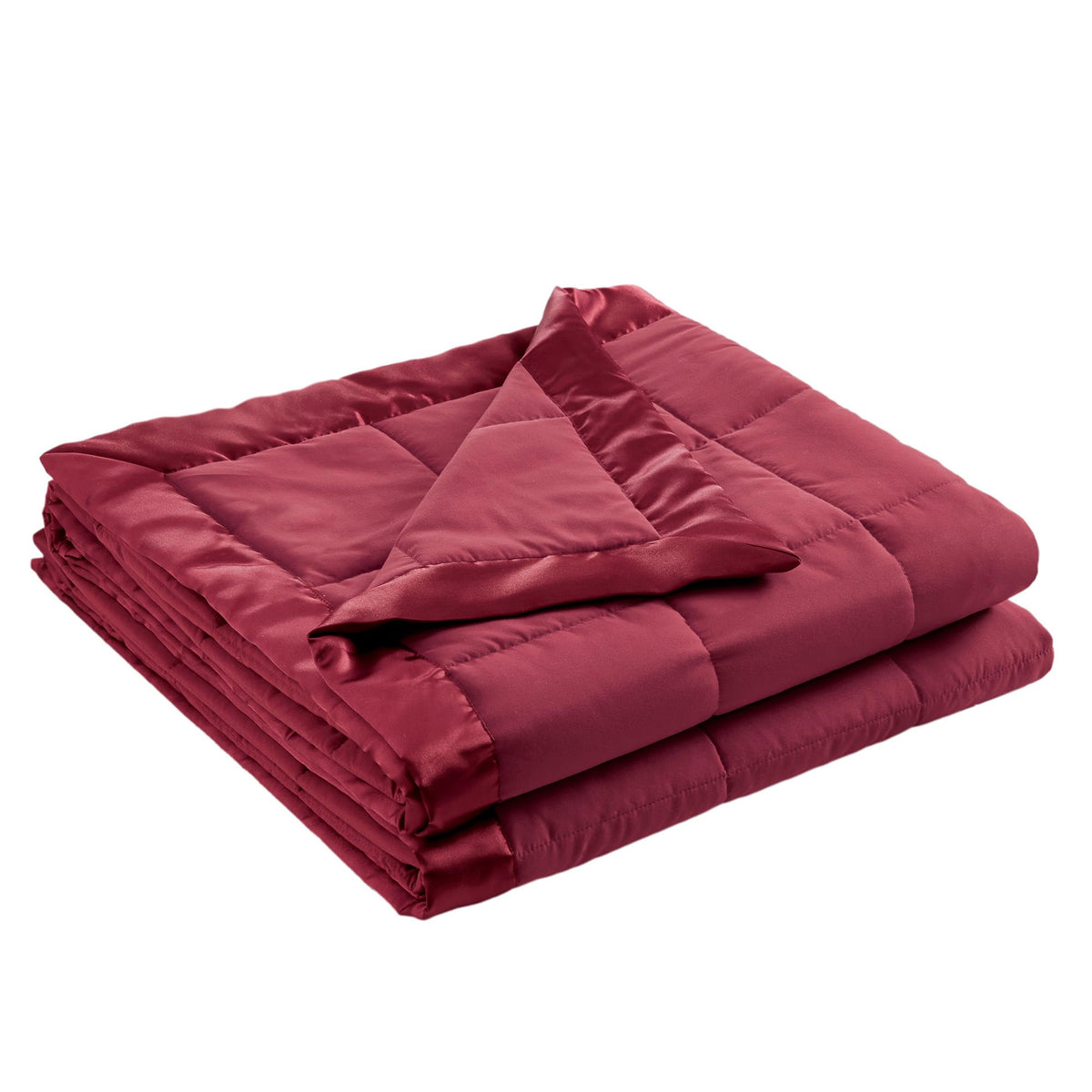 Madison Park Down Alternative Queen Blanket for Bed, Satin Trim, Blue