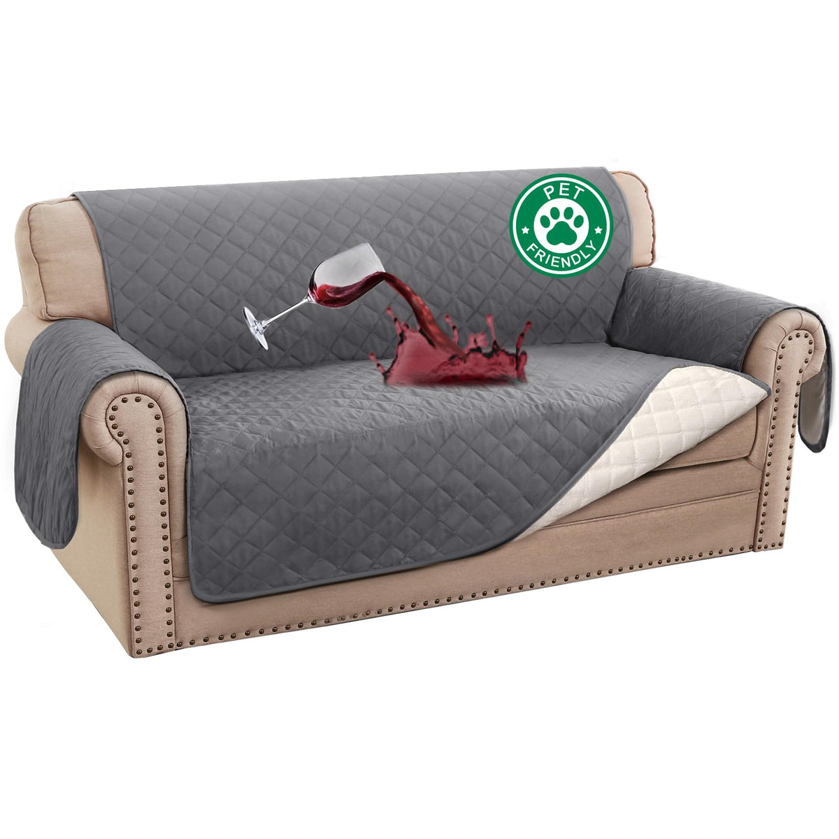 Turquoize 100% Waterproof Sofa Covers Couch Cover for Dogs, Sofa 70"