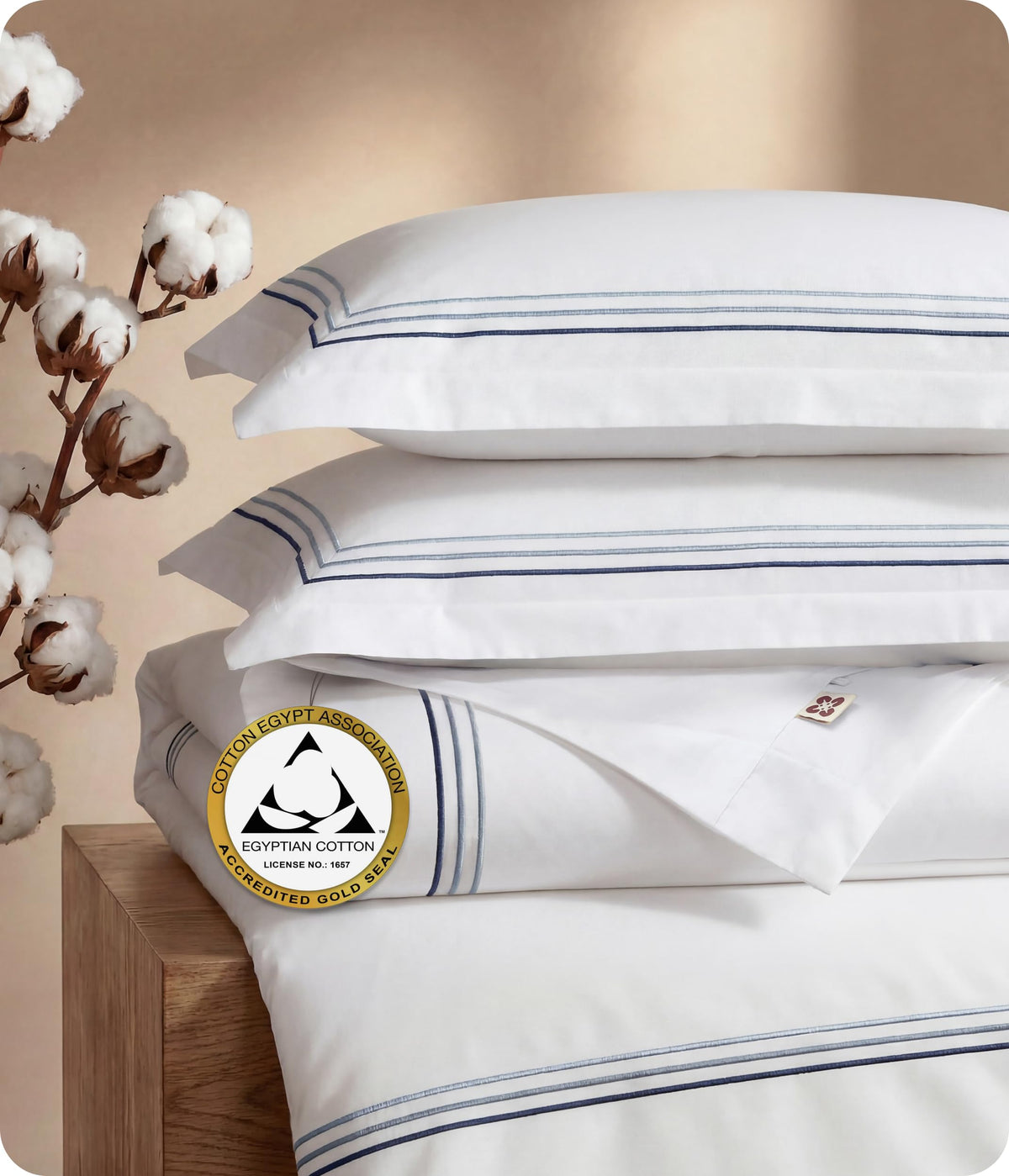 Bedsure PureWoven GOTS Organic Cotton Queen Duvet Cover Set, Pure White