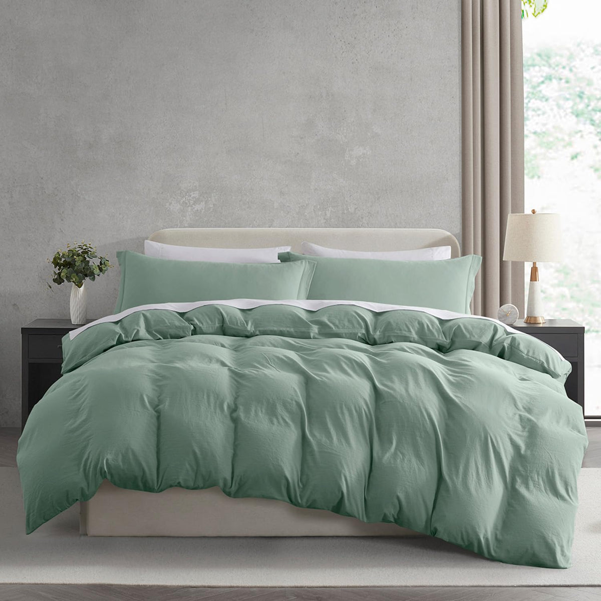 Nestl White Duvet Cover Queen Size - Soft Double Brushed Queen Duvet Cover Set, 3 Piece, with Zipper Closure, 1 Duvet Cover 90x90 inches and 2 Pillow Shams