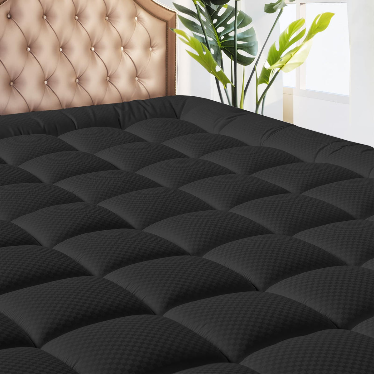 MATBEBY Twin Size Mattress Pad - Cooling Breathable Mattress Topper, Quilted Fitted Mattress Protector, Pillow Top Mattress Cover with 8-21" Deep Pocket, Soft, Machine Washable, White, 39x75 Inches