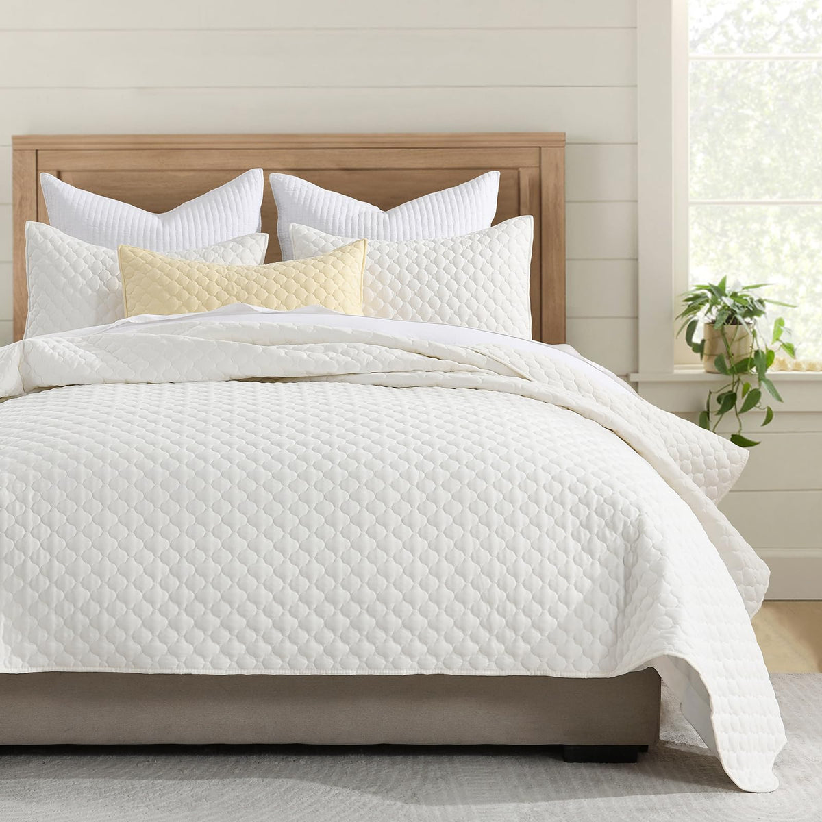 HORIMOTE HOME Quilt Twin Size Dusty Blue, Lightweight Quilt for Summer Ultra-Soft Microfiber Modern Style Quilted Clouds Pattern Bedspread Quit Set 2 Pieces (1 Quilt and 1 Pillow Sham)
