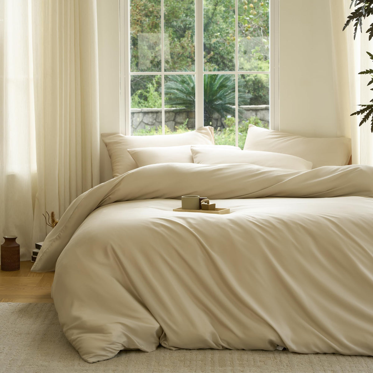 DOZ Duvet Cover Set, 100% Viscose derived from Bamboo, Organically Grown, Buttery Soft, Cooling Duvet Covers, High GSM, 1 Duvet Cover and 2 Pillowcases, 106"x90" (Teal, King/Cal King)