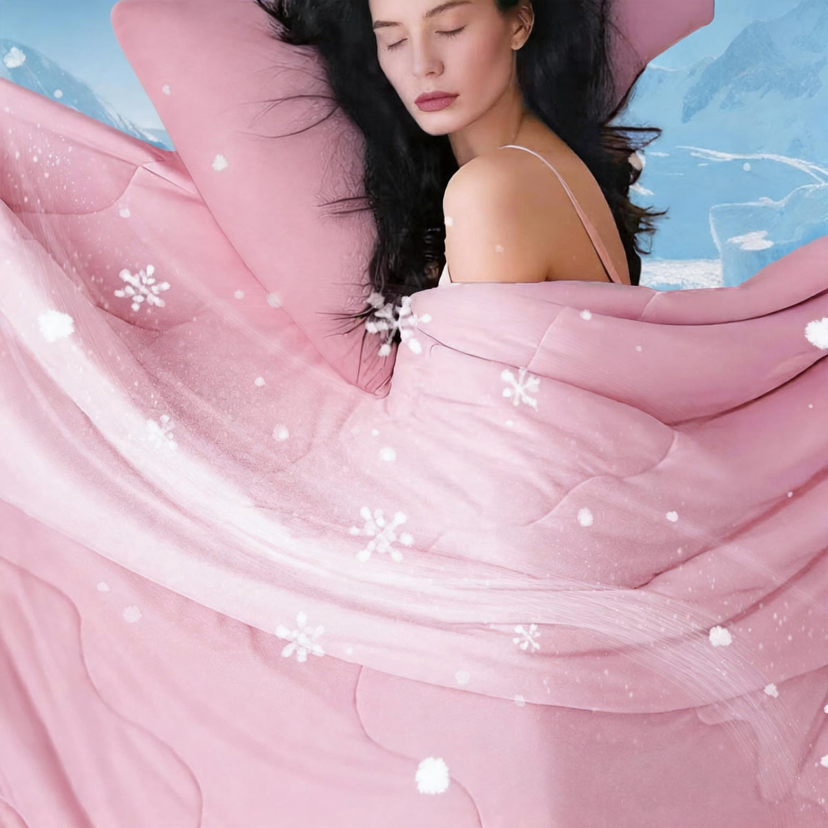 DOWNCOOL Cooling Comforter Queen Size,Grey Cooling Blanket for Hot Sleeper