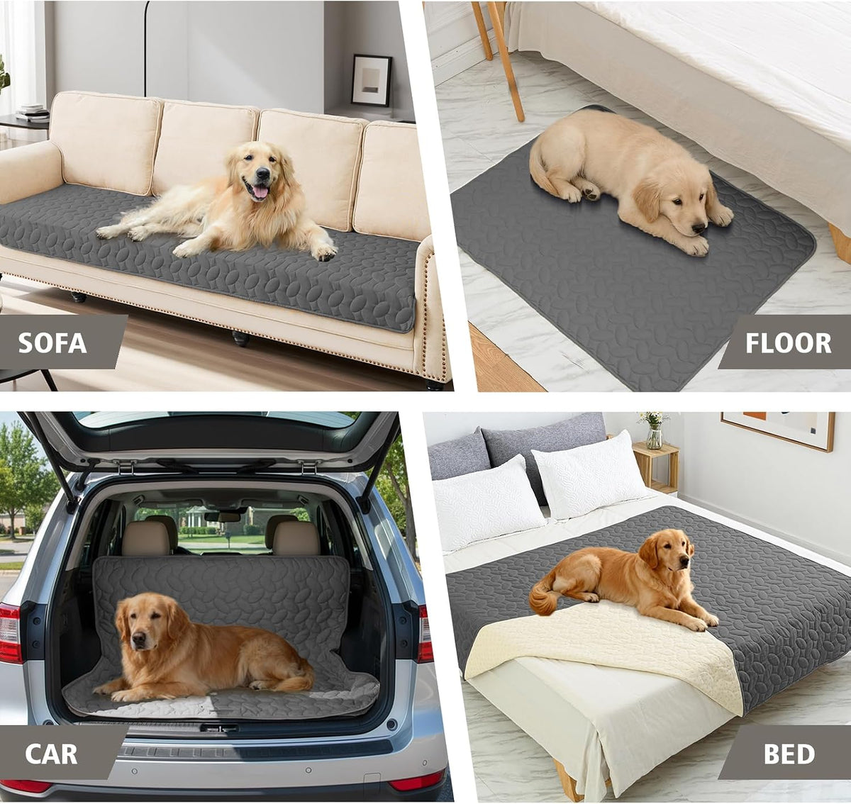 Ameritex Pet Bed Cover Dog Bed Blanket for Sofa and Furniture Waterproof New Pattern Design (30x70 Inch, Dark Grey)