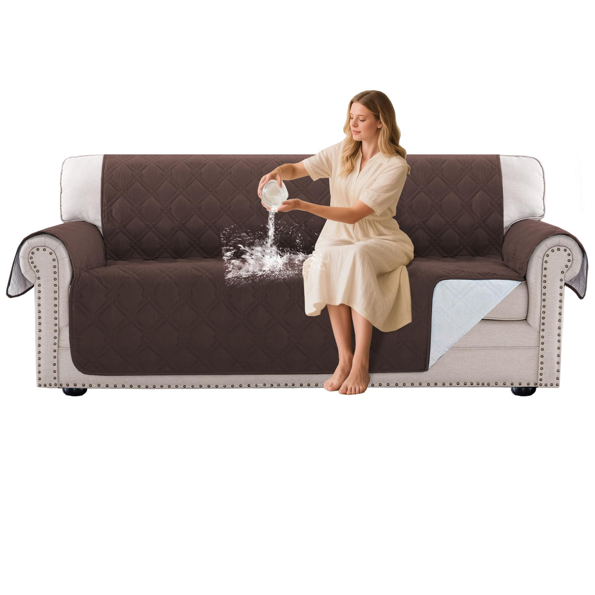 Turquoize 100% Waterproof Sofa Covers Couch Cover for Dogs, Sofa 70"