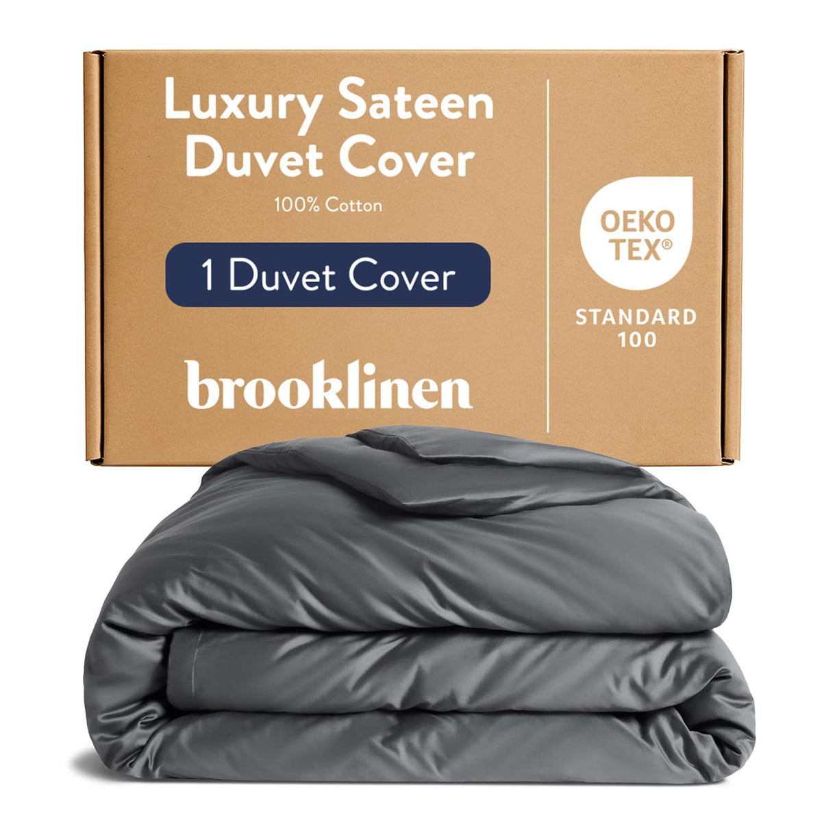 Brooklinen Sateen Duvet Cover Hotel-Quality Luxury - Full/Queen, White