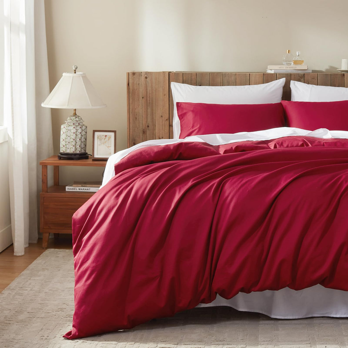 Cream White Duvet Cover Queen Size Ultra Soft 100% Egyptian Cotton
