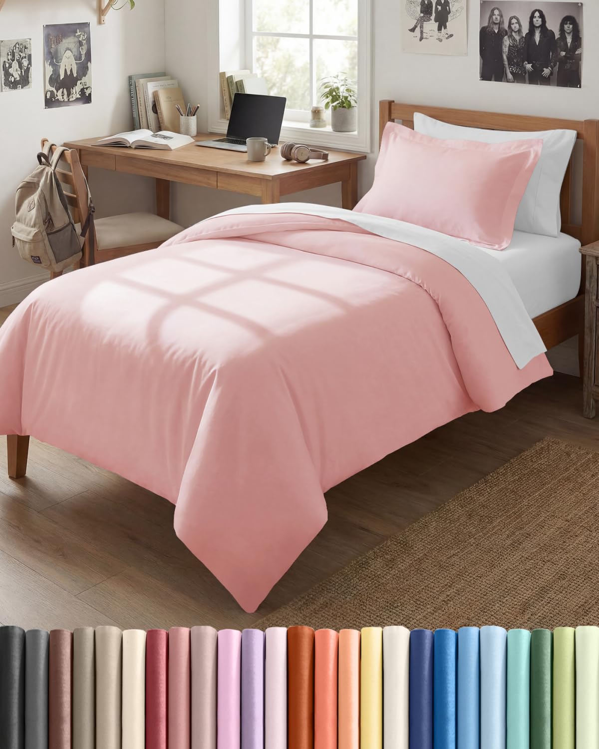 Duvet Cover Queen Size - Extra Soft 3 Piece with Zipper Closure - White