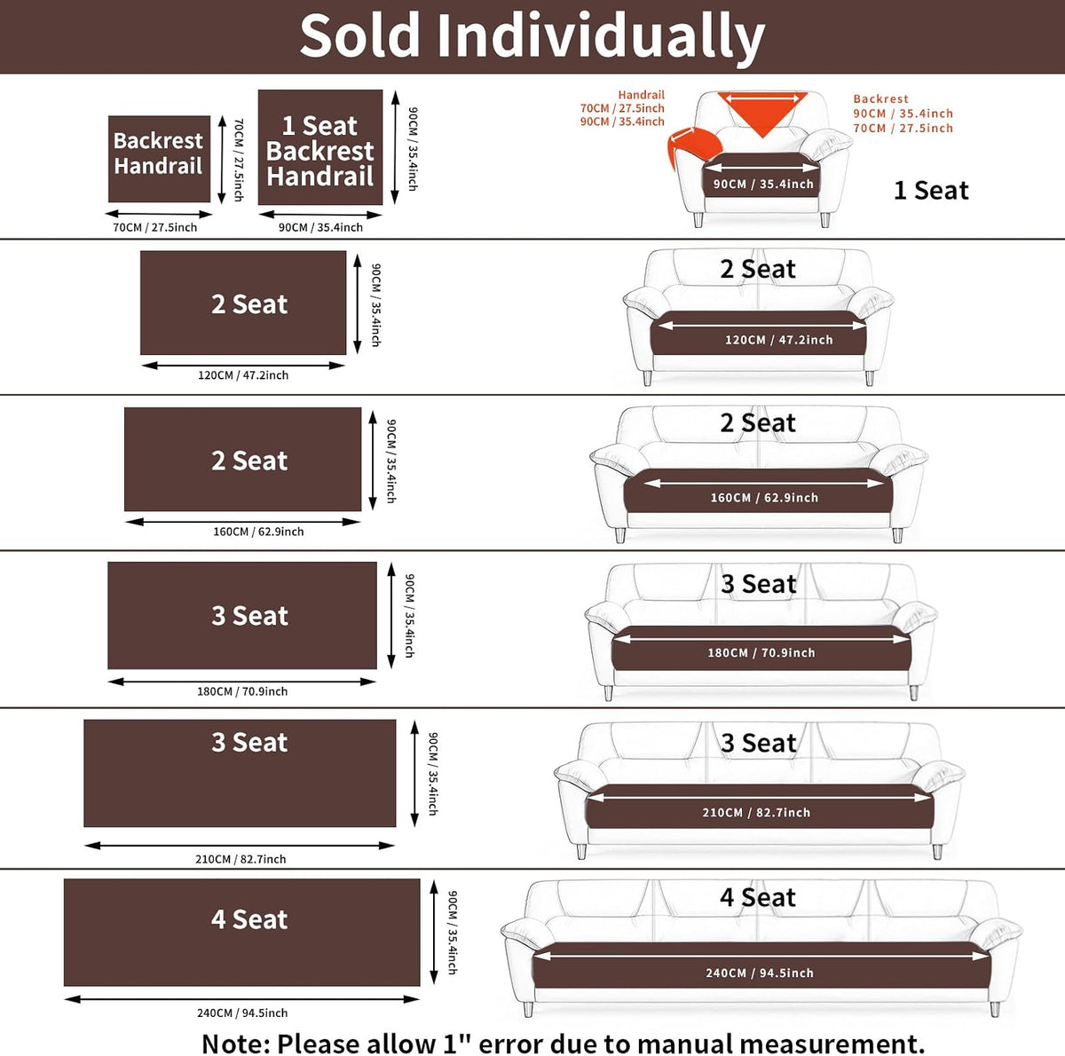 Velvet Sectional Couch Cover for 2-3 Seat, White, 1PC, 35.4"x71"