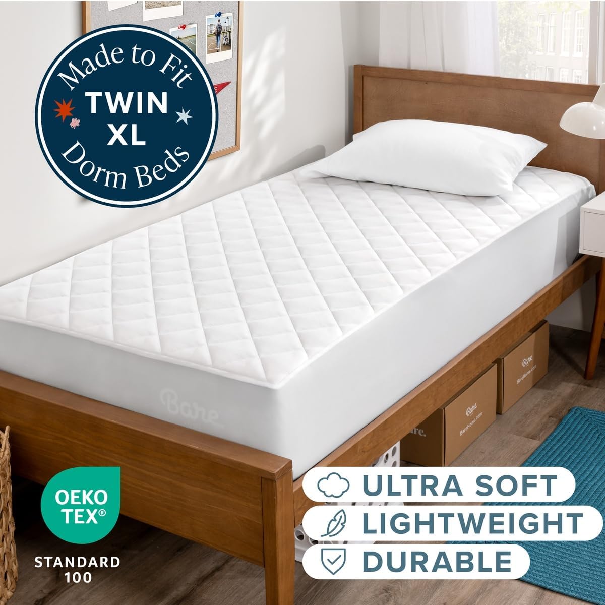 Bare Home Quilted Twin XL Mattress Pad