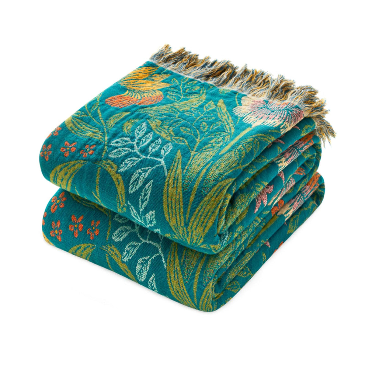Boho Throw Blanket, 100% Cotton Lightweight Throws for Couch 50"x60"