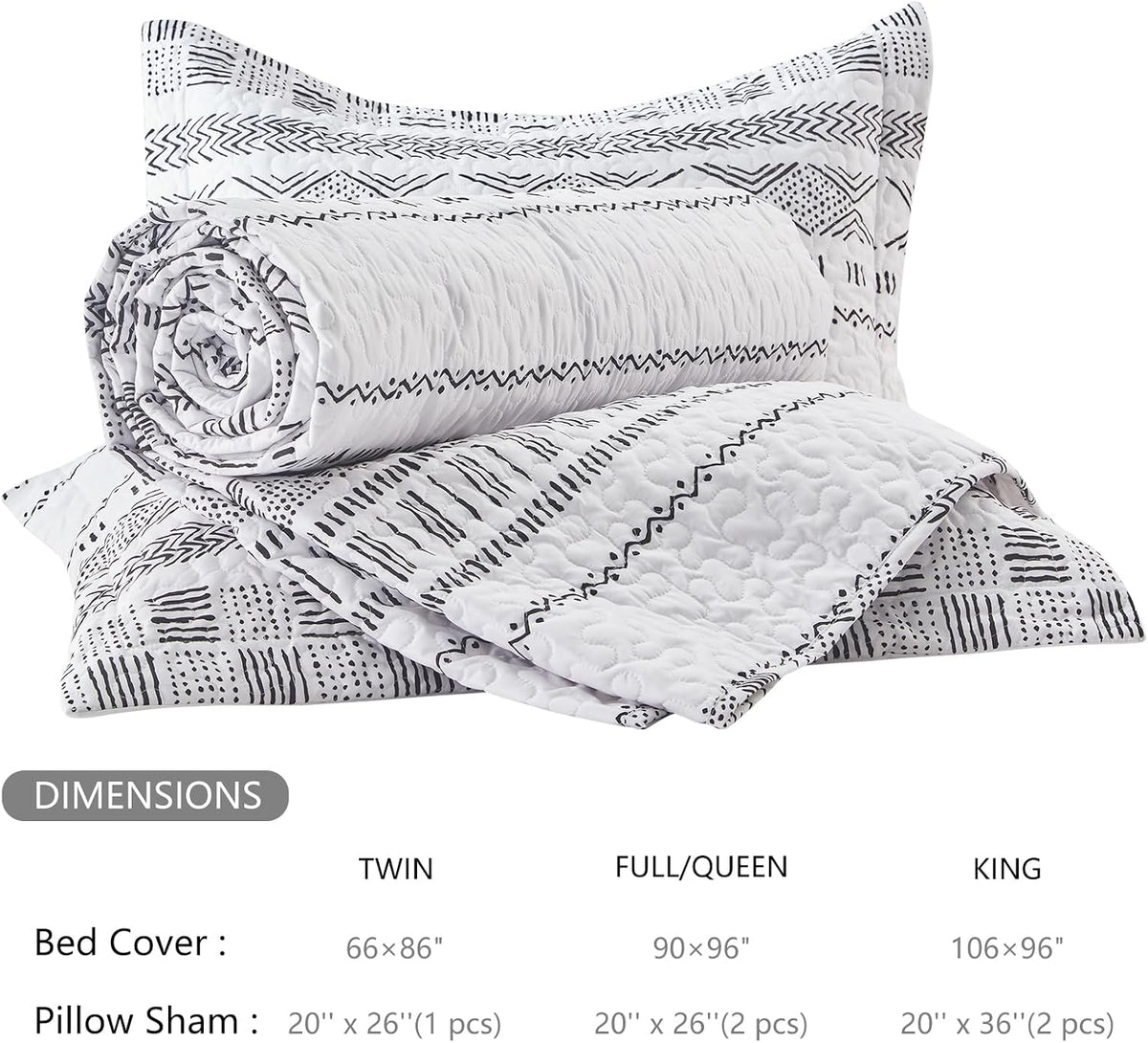 SunStyle Home Floral Queen Quilt Bedding Set, Lightweight Bedspreads,Boho