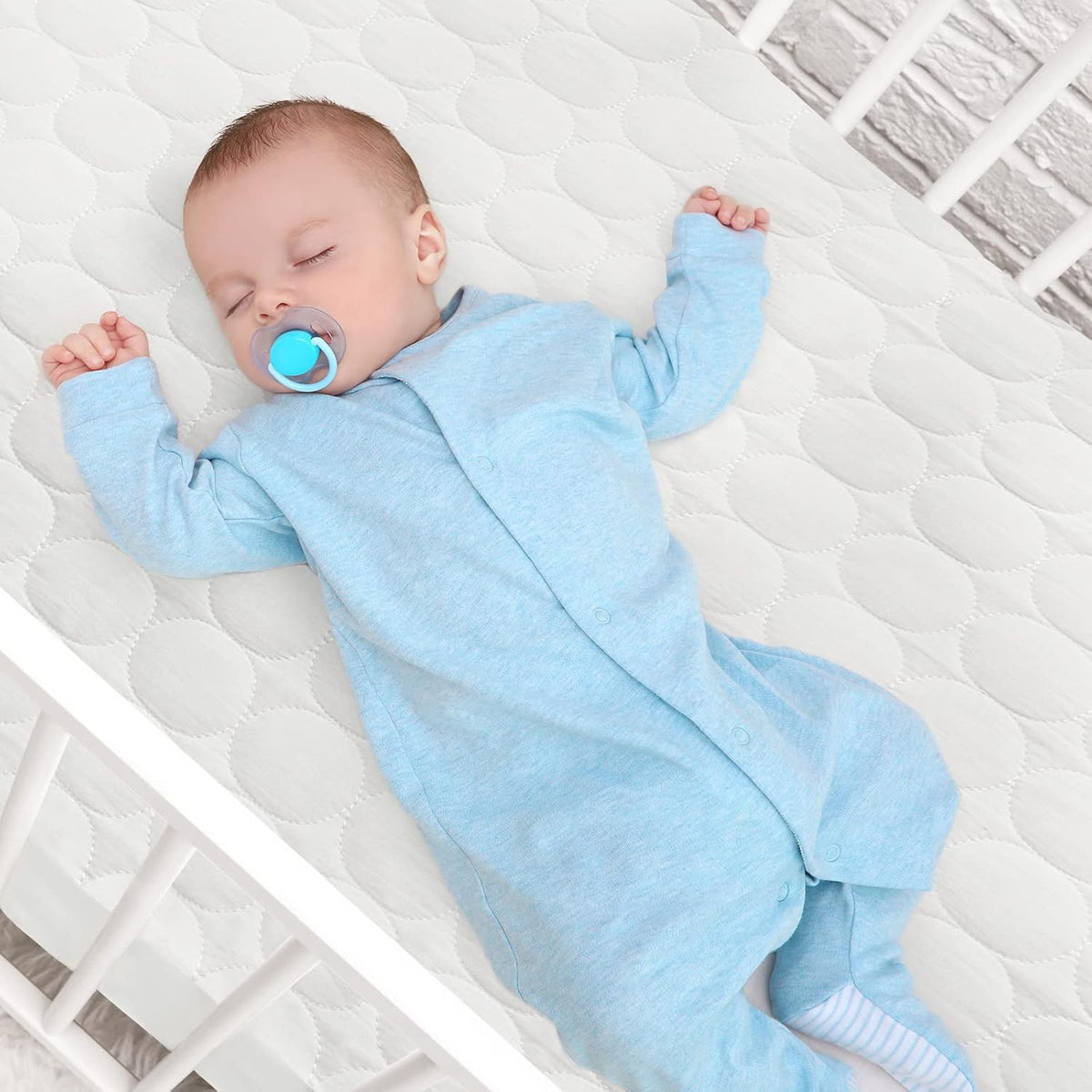 Crib Mattress Protector Sheets Waterproof 2 Pack, 52” x 28” White