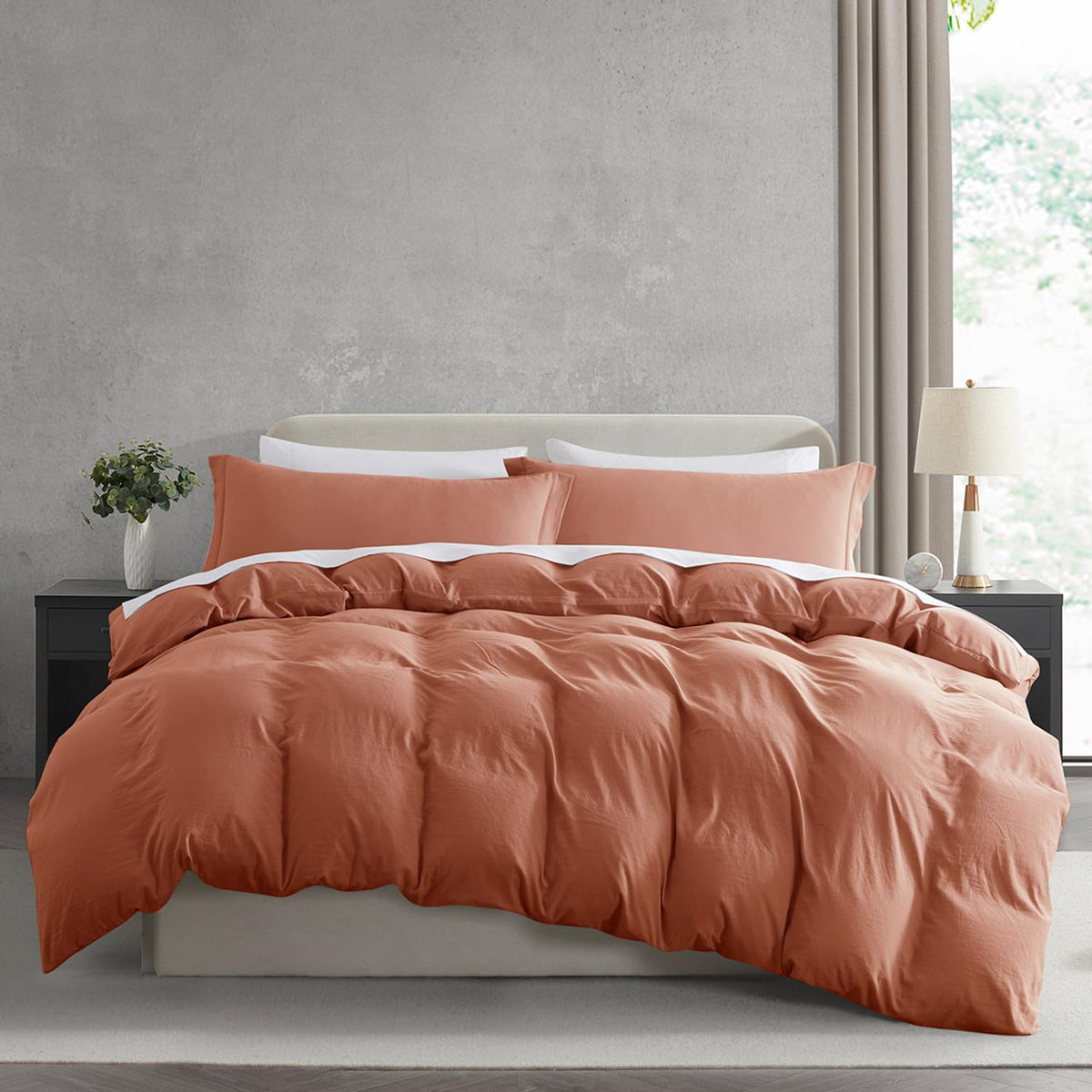 Nestl White Duvet Cover Queen Size - Soft Double Brushed Queen Duvet Cover Set, 3 Piece, with Zipper Closure, 1 Duvet Cover 90x90 inches and 2 Pillow Shams