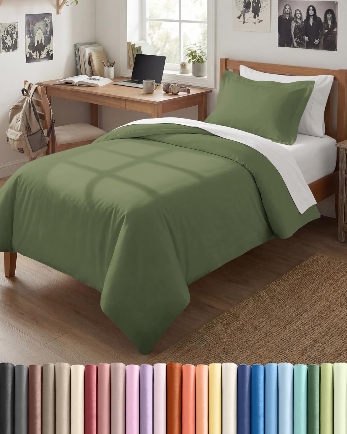 Duvet Cover Queen Size - Extra Soft 3 Piece with Zipper Closure - White