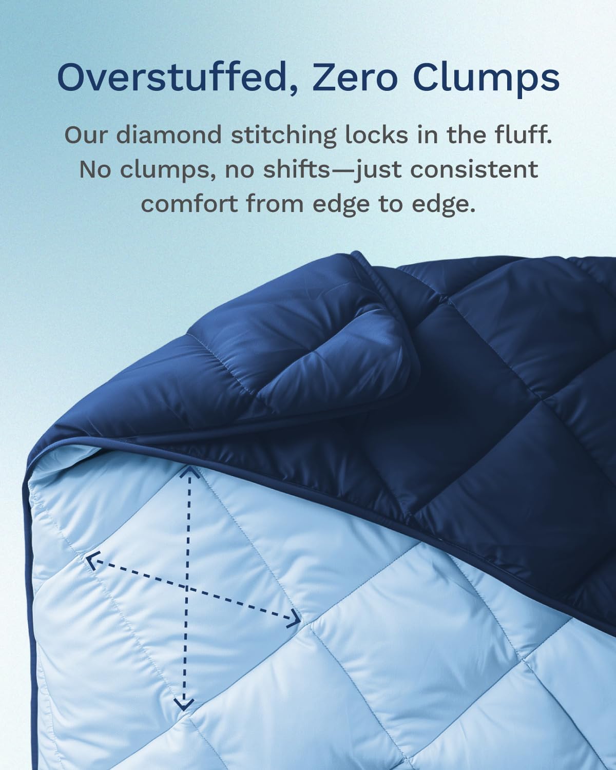ViscoSoft Twin/Twin XL Reversible Comforter - Duvet Insert -Light/Dark Blue