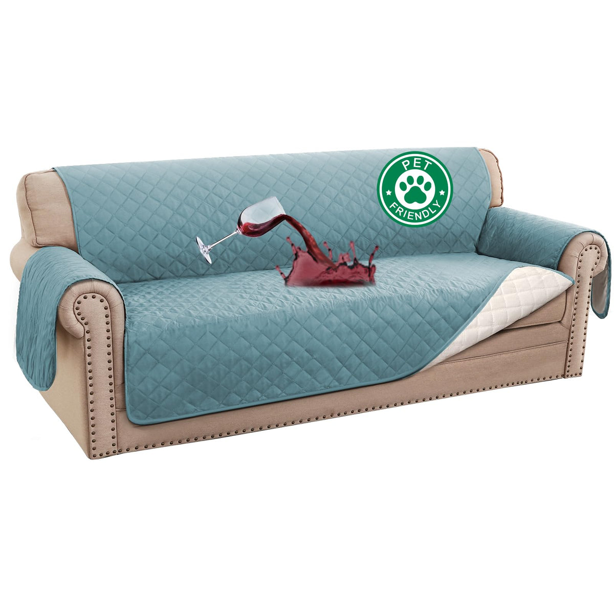 Turquoize 100% Waterproof Sofa Covers Couch Cover for Dogs, Sofa 70"