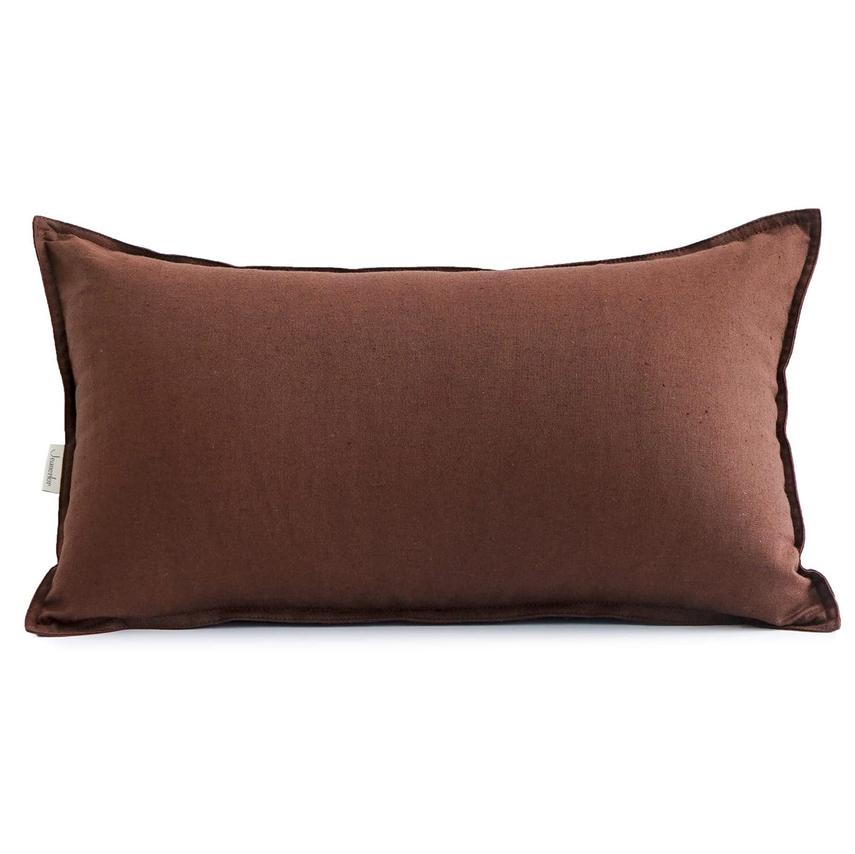Jeanerlor Cotton Linen Square Decorative Throw Pillow Case Cushion Cover with Twin Needles Stitch on Edge,for Wedding Party Gift Car 12"x20"(30 x 50cm), Olive Green