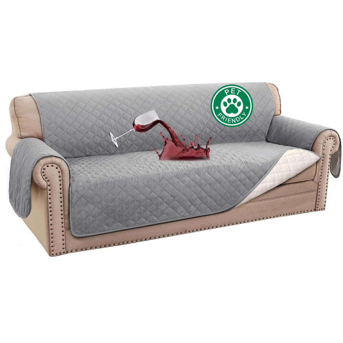 Turquoize 100% Waterproof Sofa Covers Couch Cover for Dogs, Sofa 70"