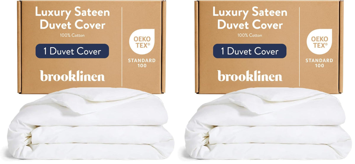 Brooklinen Sateen Duvet Cover Hotel-Quality Luxury - Full/Queen, White