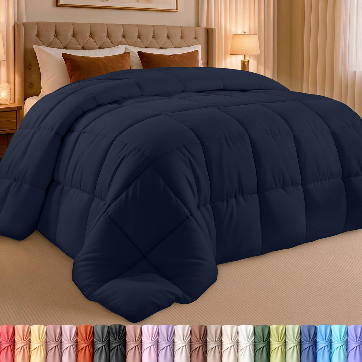 Utopia Bedding Queen Comforter, Duvet Insert, Black, 88 x 88 Inches