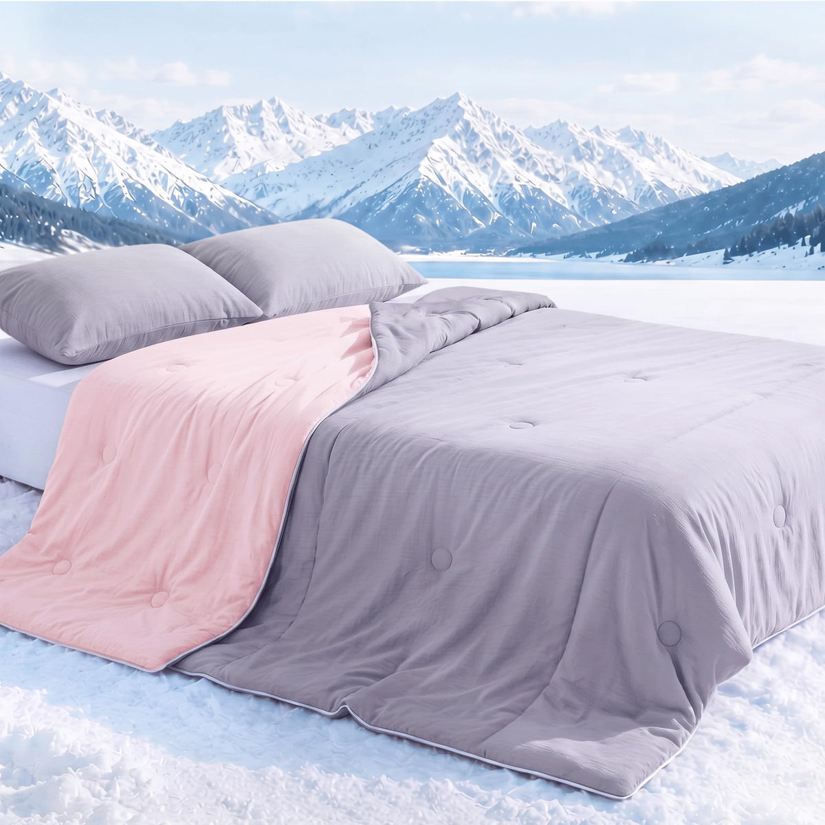 Newwiee Cooling Comforter Queen Size for Dorm Room, Blue