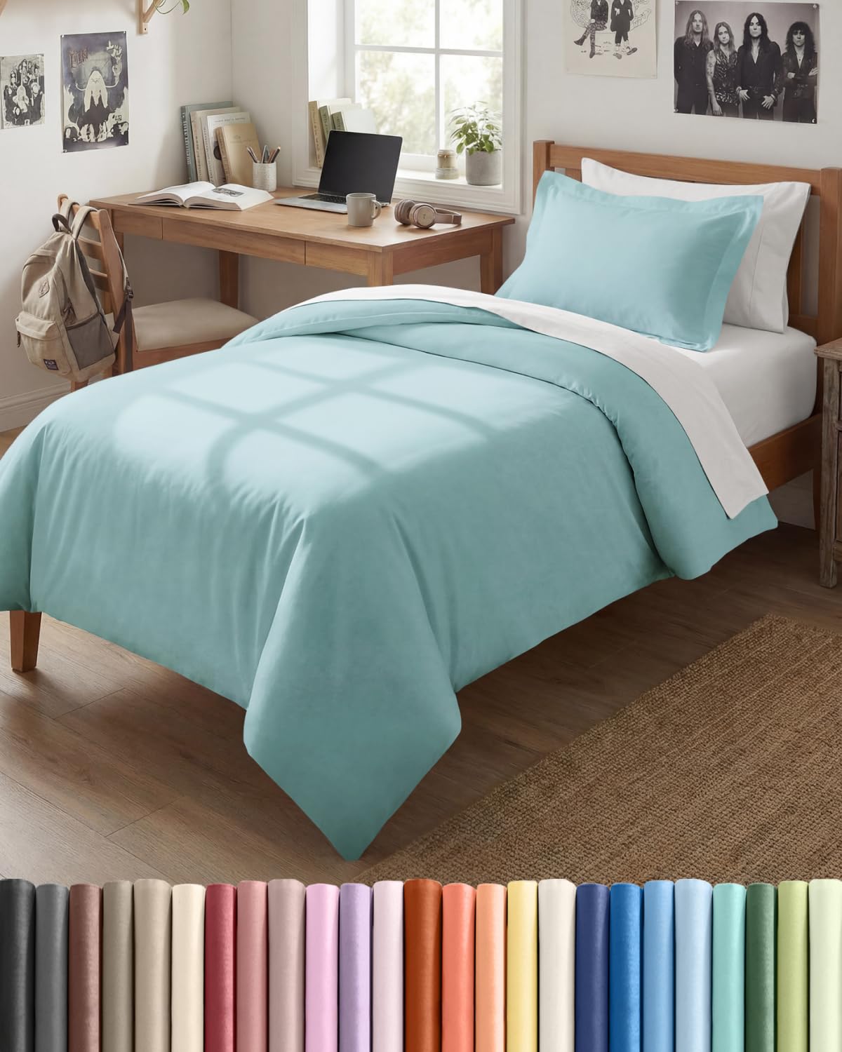 Duvet Cover Queen Size - Extra Soft 3 Piece with Zipper Closure - White