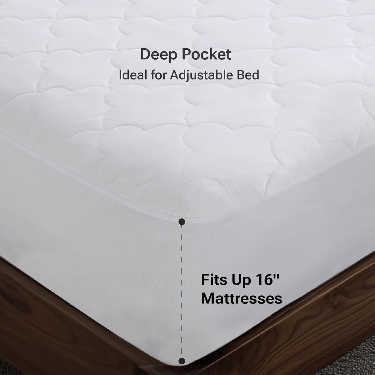 Sleep Philosophy King Size Mattress Pad, 100% Cotton Mattress Protector