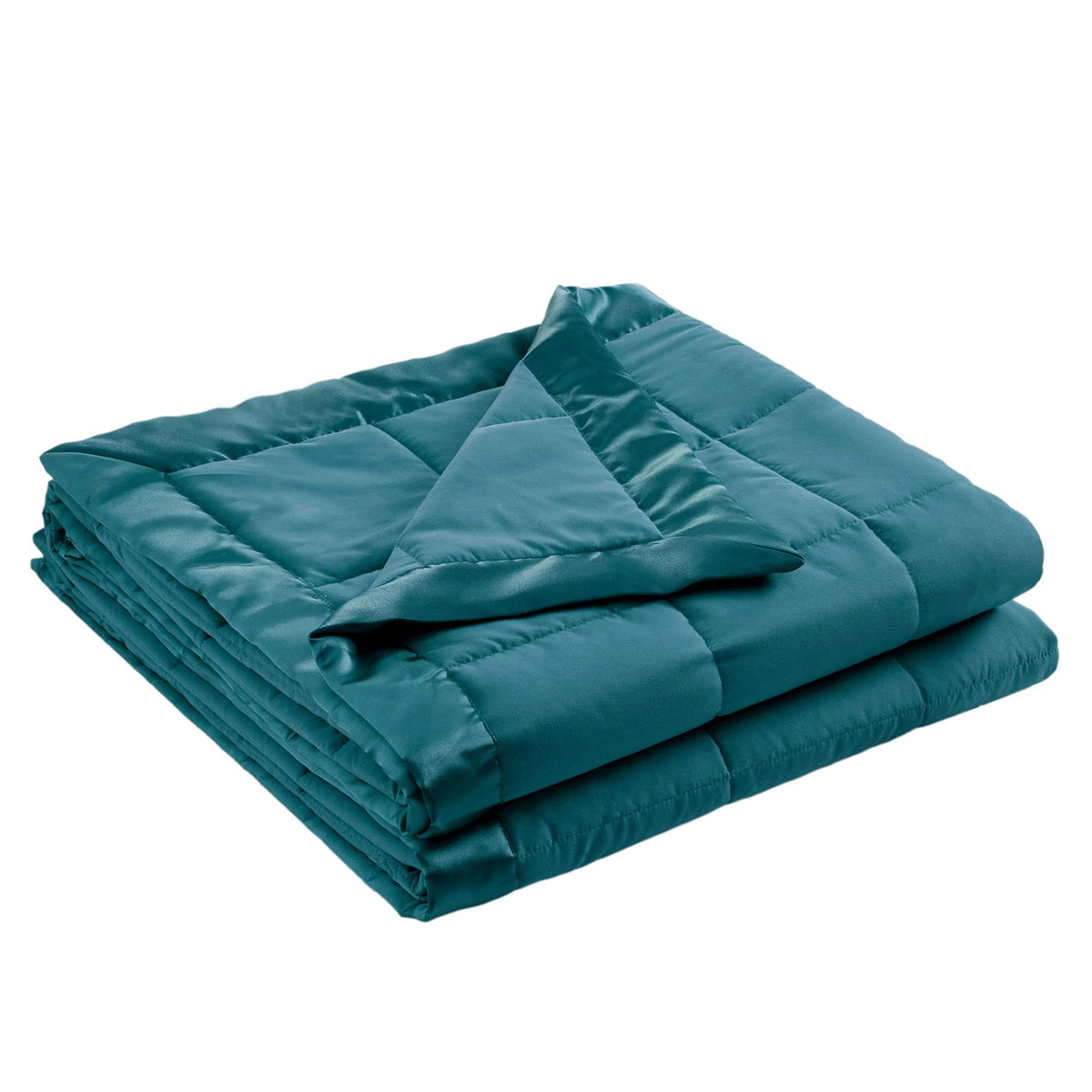 Madison Park Down Alternative Queen Blanket for Bed, Satin Trim, Blue