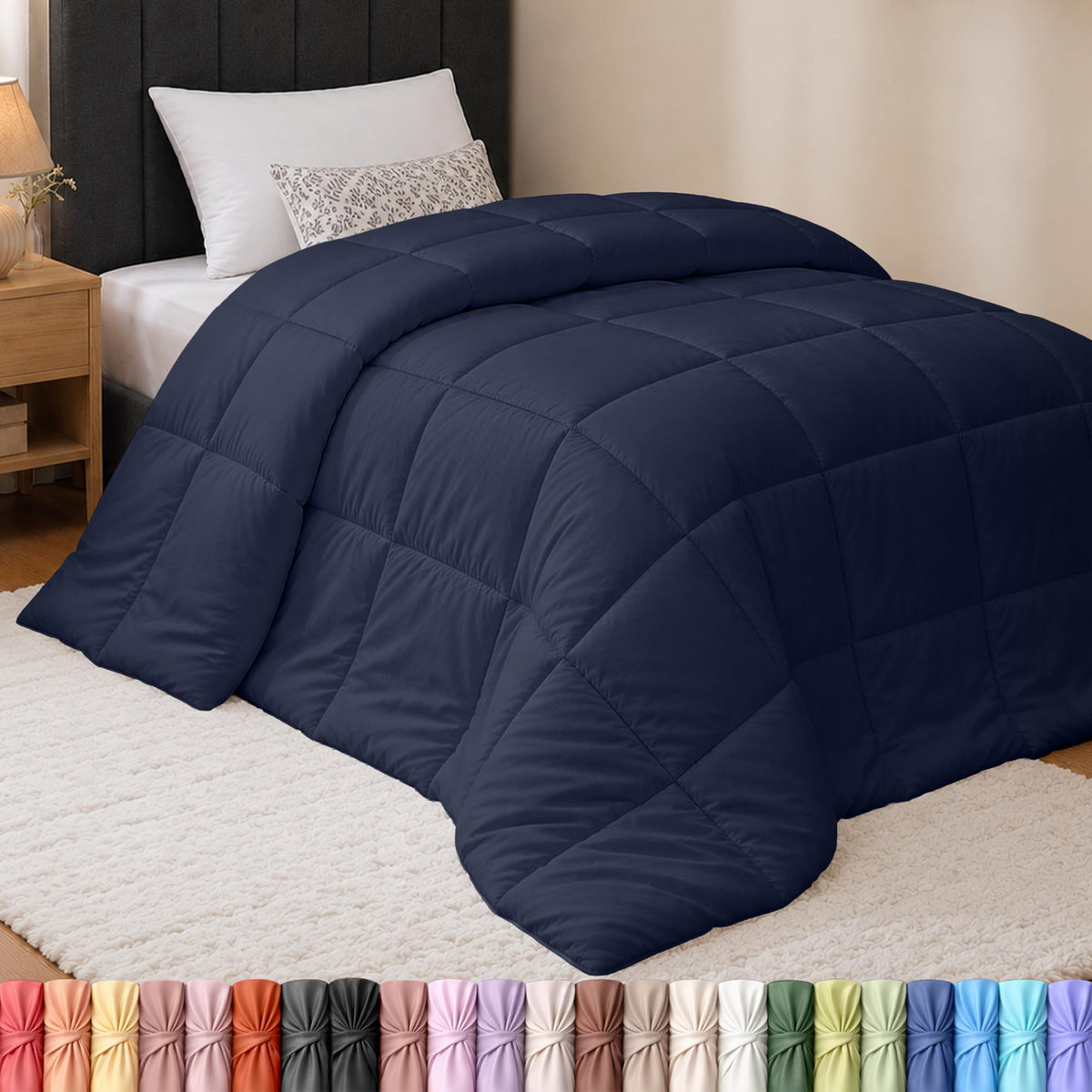 Utopia Bedding Queen Comforter, Duvet Insert, Black, 88 x 88 Inches
