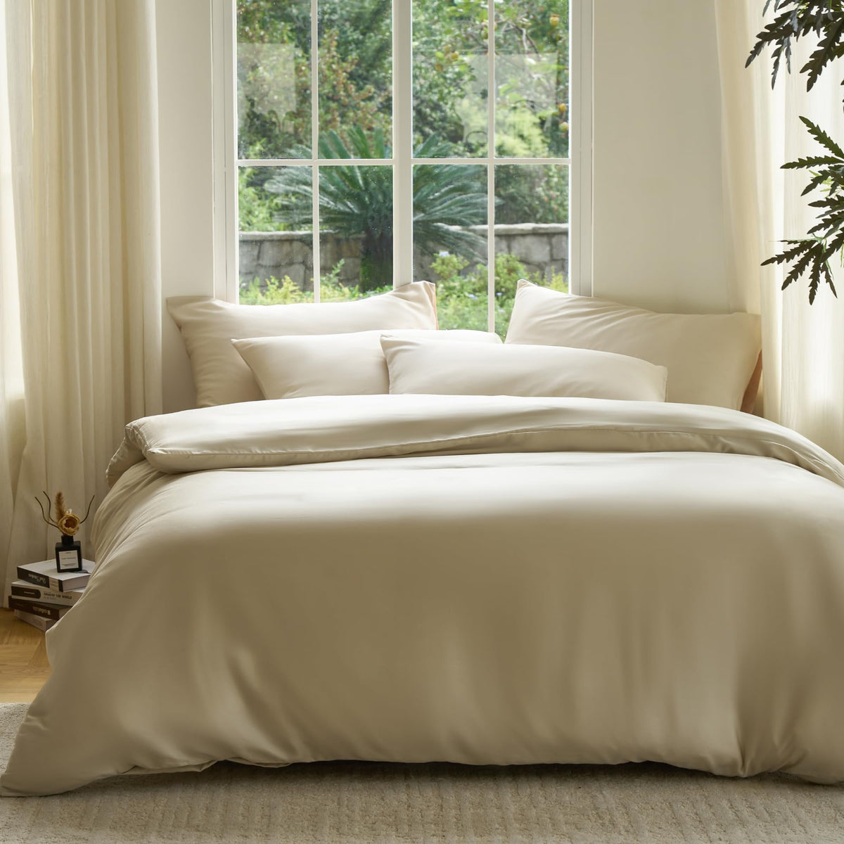 DOZ Duvet Cover Set, 100% Viscose derived from Bamboo, Organically Grown, Buttery Soft, Cooling Duvet Covers, High GSM, 1 Duvet Cover and 2 Pillowcases, 106"x90" (Teal, King/Cal King)