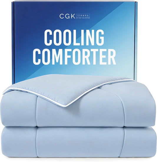 CGK Cooling Comforter Queen - Summer Blanket - 90x90 (Sky Blue)