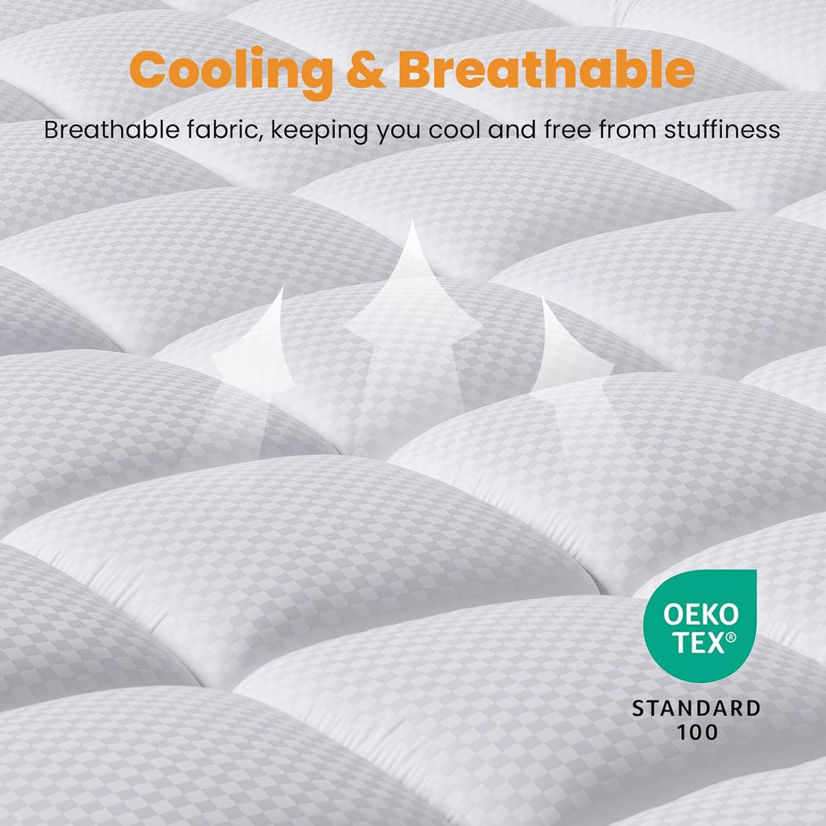 MATBEBY Twin Size Mattress Pad - Cooling Breathable Mattress Topper, Quilted Fitted Mattress Protector, Pillow Top Mattress Cover with 8-21" Deep Pocket, Soft, Machine Washable, White, 39x75 Inches