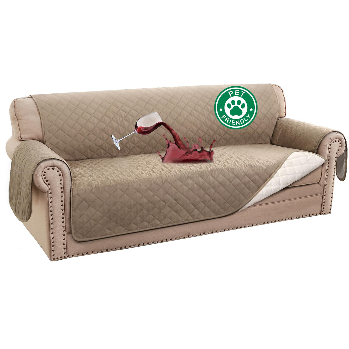 Turquoize 100% Waterproof Sofa Covers Couch Cover for Dogs, Sofa 70"