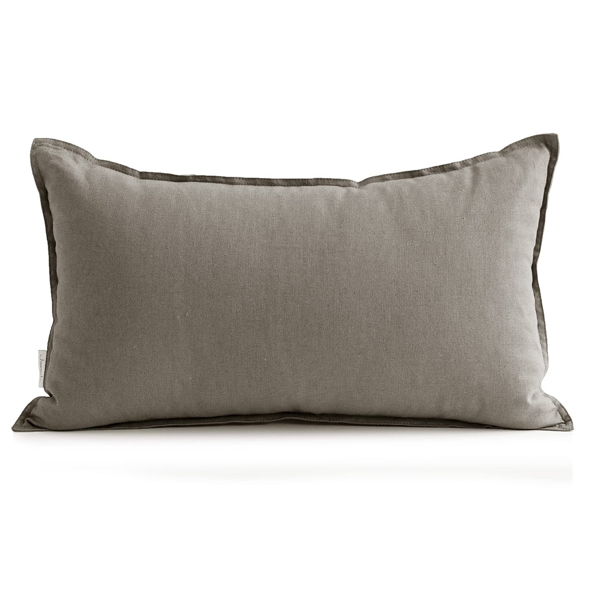 Jeanerlor Cotton Linen Square Decorative Throw Pillow Case Cushion Cover with Twin Needles Stitch on Edge,for Wedding Party Gift Car 12"x20"(30 x 50cm), Olive Green