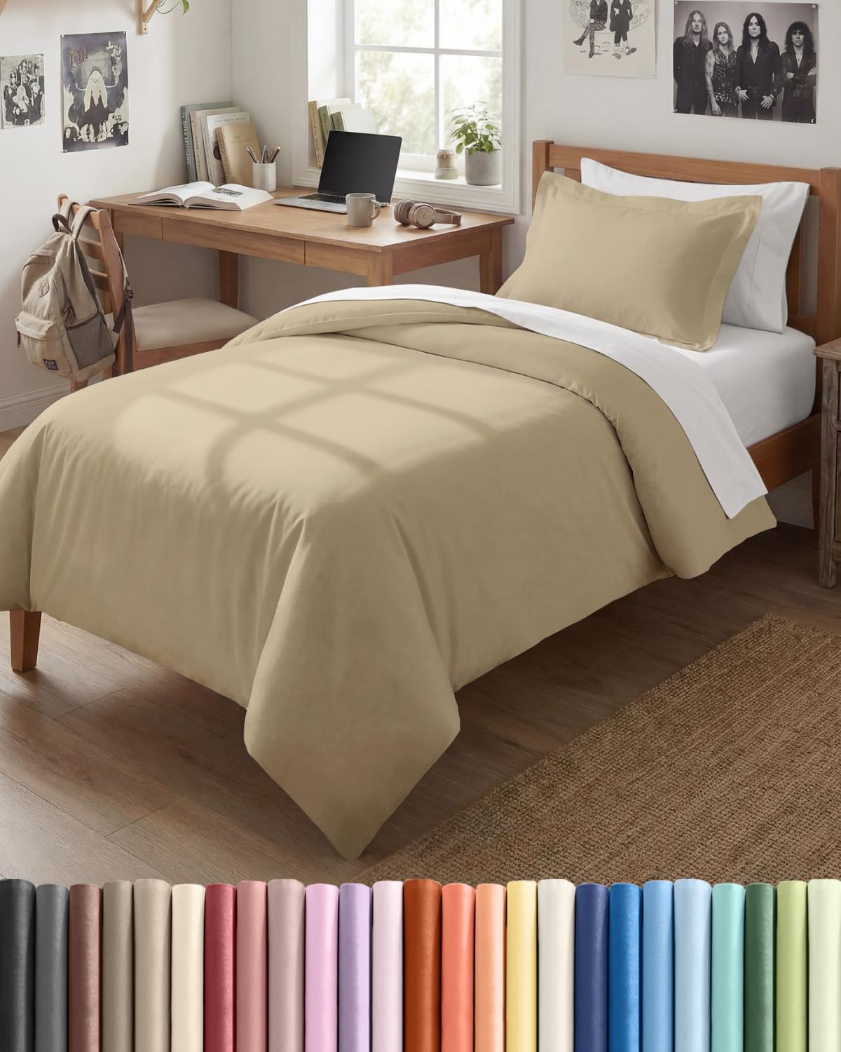 Duvet Cover Queen Size - Extra Soft 3 Piece with Zipper Closure - White