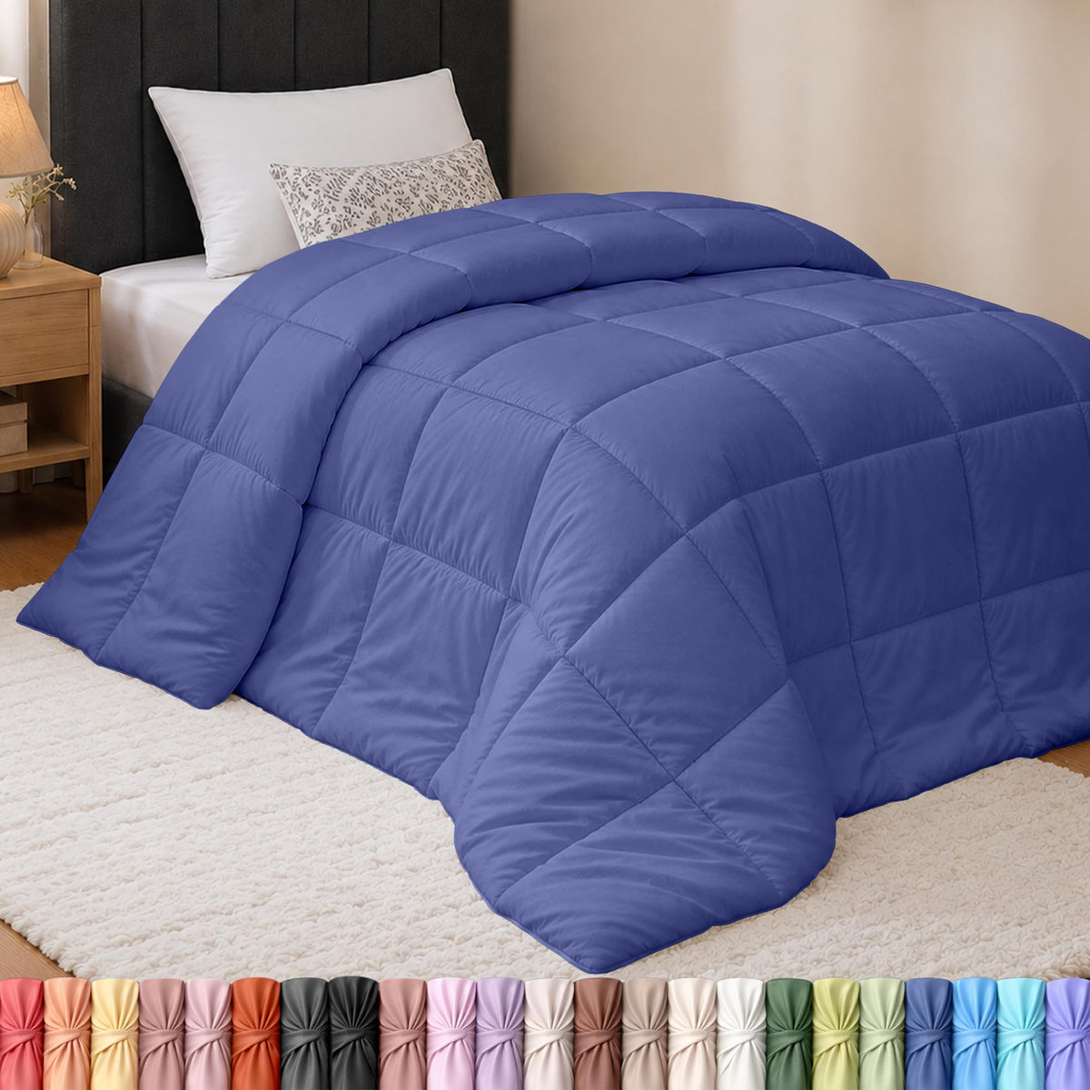 Utopia Bedding Queen Comforter, Duvet Insert, Black, 88 x 88 Inches