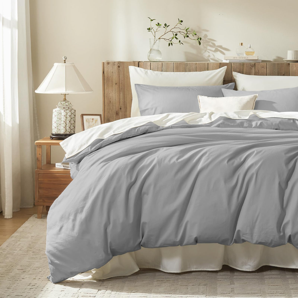 Cream White Duvet Cover Queen Size Ultra Soft 100% Egyptian Cotton