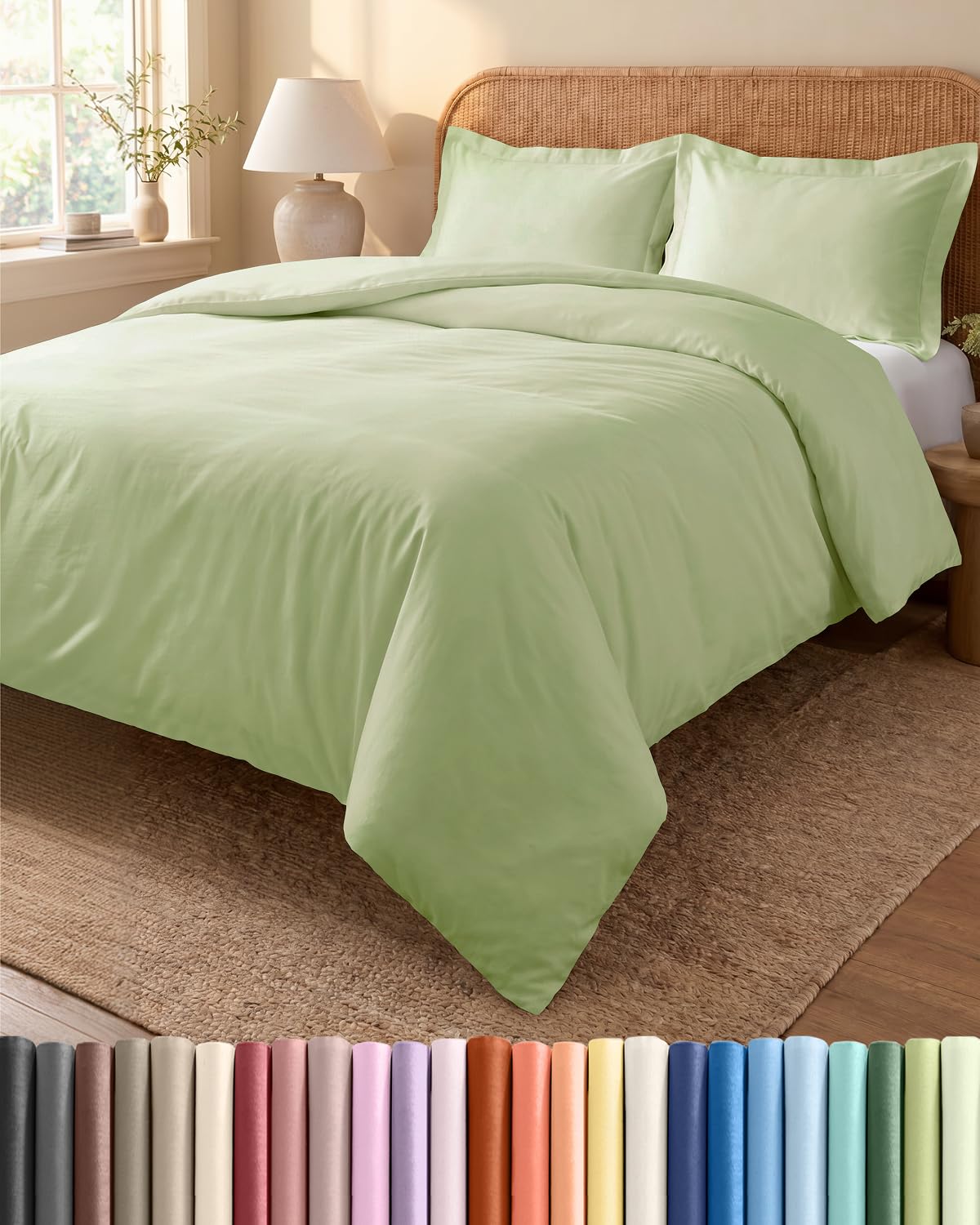 Duvet Cover Queen Size - Extra Soft 3 Piece with Zipper Closure - White