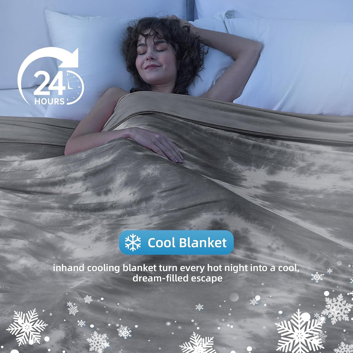 inhand Cooling Blanket King Size for Hot Sleepers (90"x108", Gray)