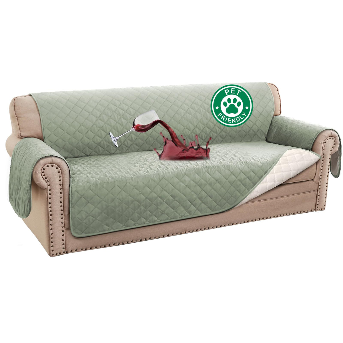 Turquoize 100% Waterproof Sofa Covers Couch Cover for Dogs, Sofa 70"