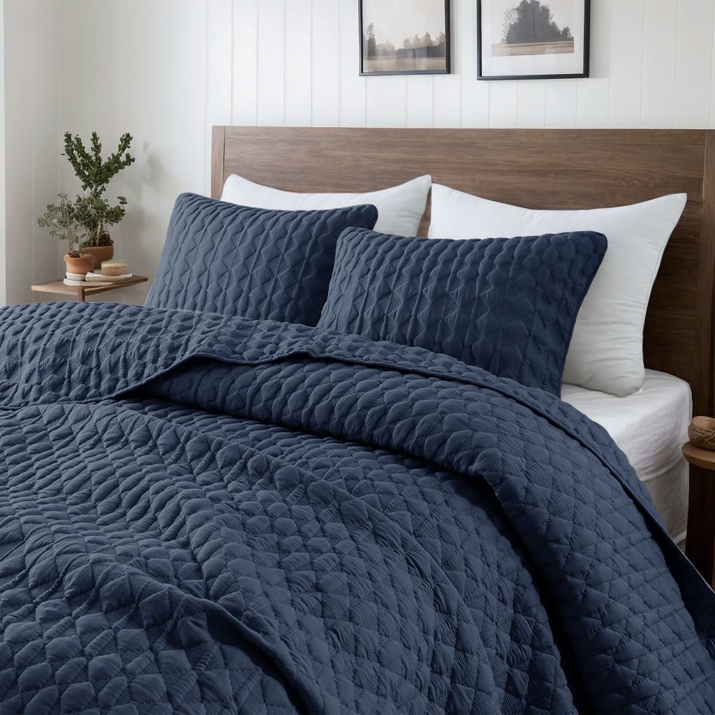 WDCOZY Oversized California Cal King Size Quilt Bedding Sets with 2 Pillow Shams, Beige Tan Cream Lightweight Soft Bedspread Coverlet Bed Cover, All Season Spring Summer, 3 Pieces, 116x106 inches