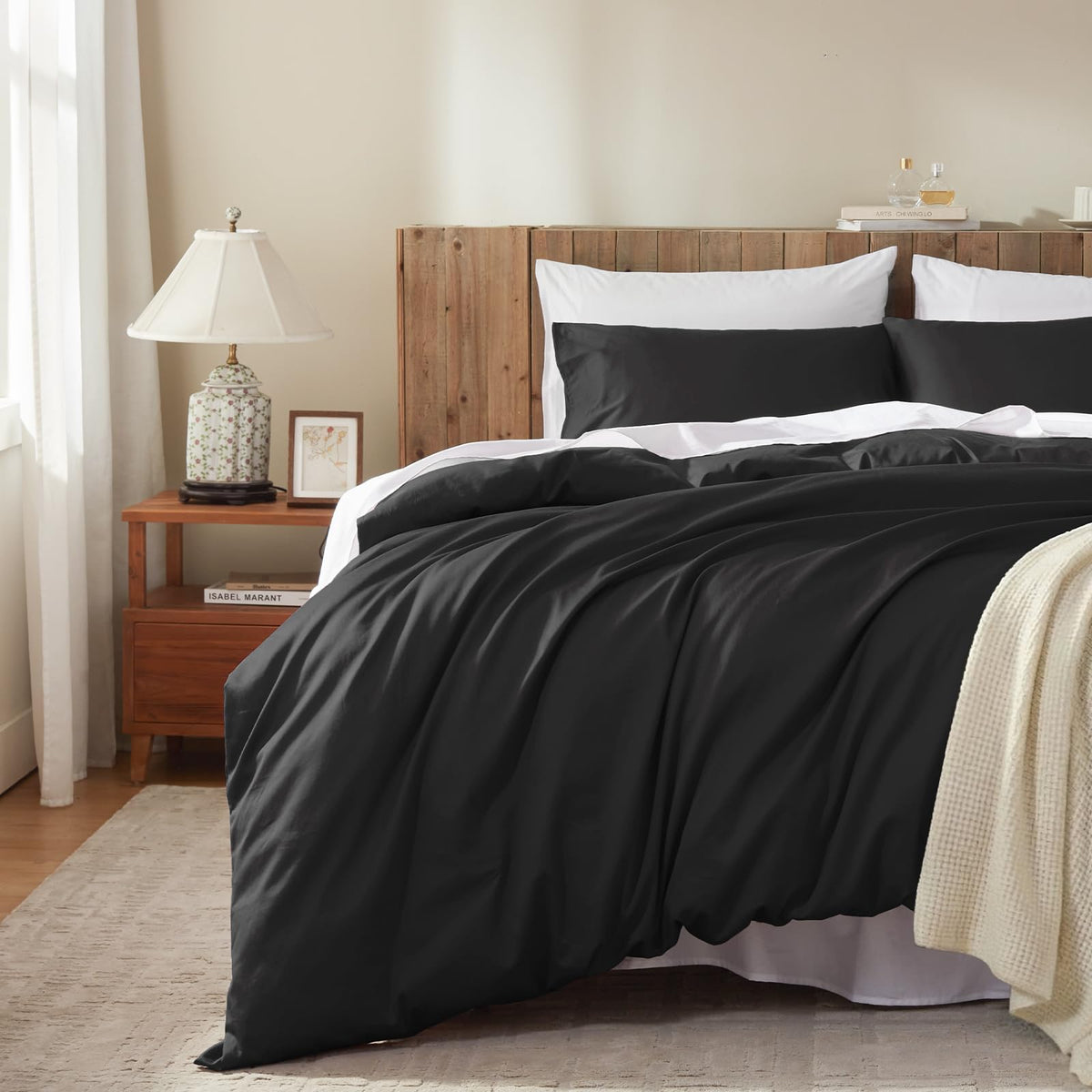 Cream White Duvet Cover Queen Size Ultra Soft 100% Egyptian Cotton