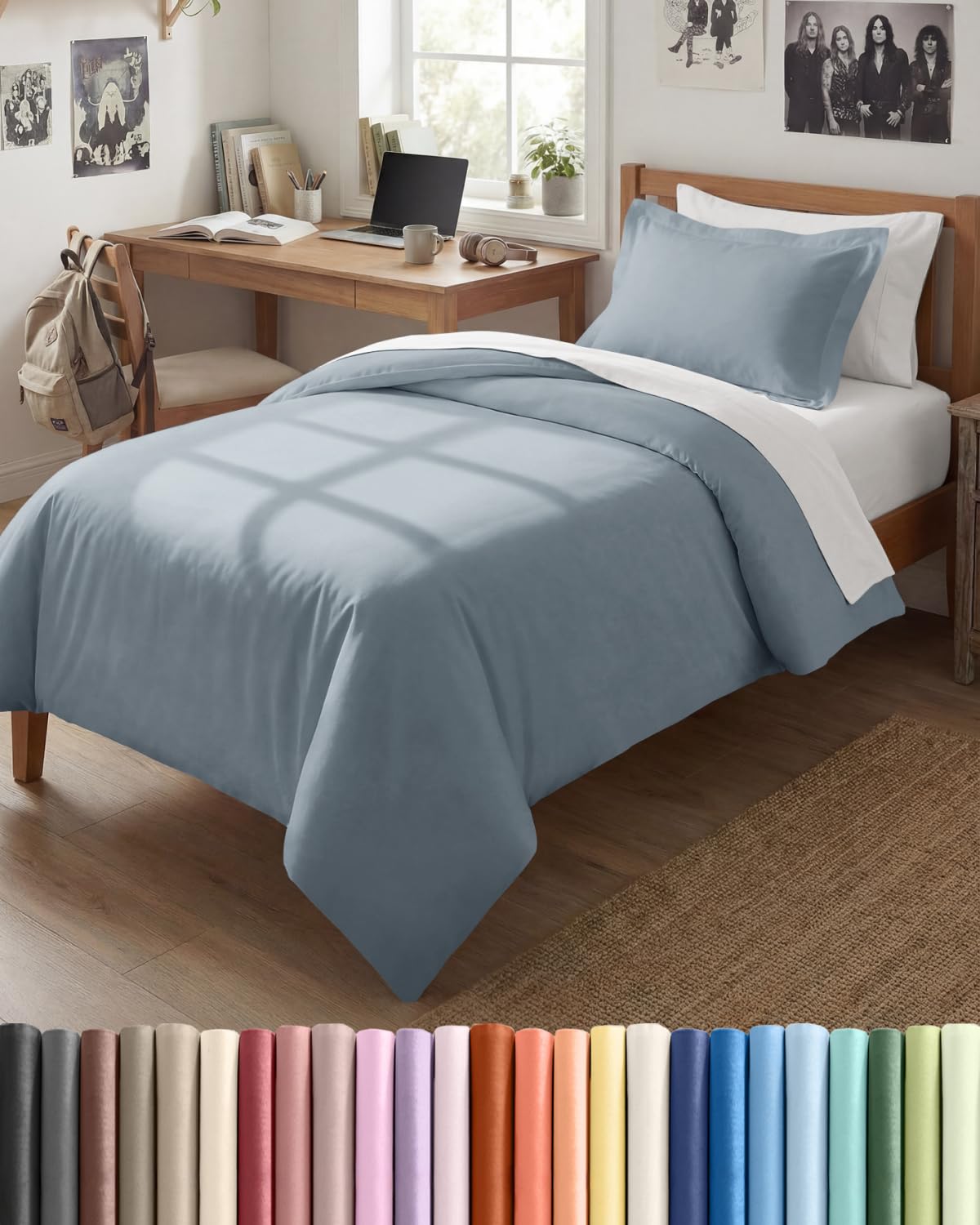 Duvet Cover Queen Size - Extra Soft 3 Piece with Zipper Closure - White