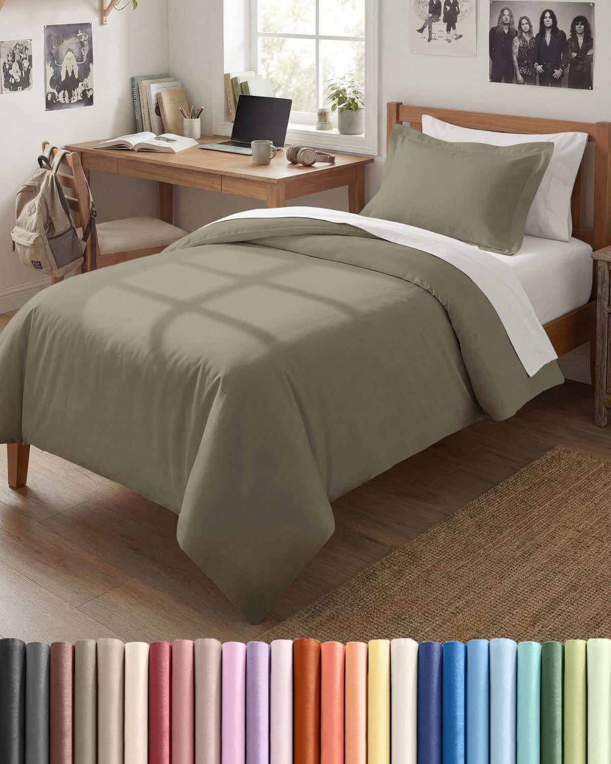 Duvet Cover Queen Size - Extra Soft 3 Piece with Zipper Closure - White