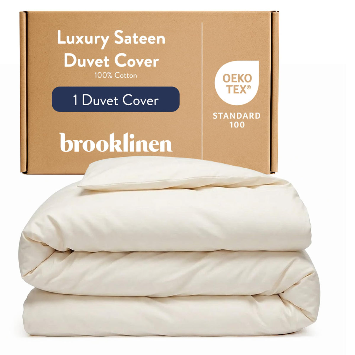 Brooklinen Sateen Duvet Cover Hotel-Quality Luxury - Full/Queen, White