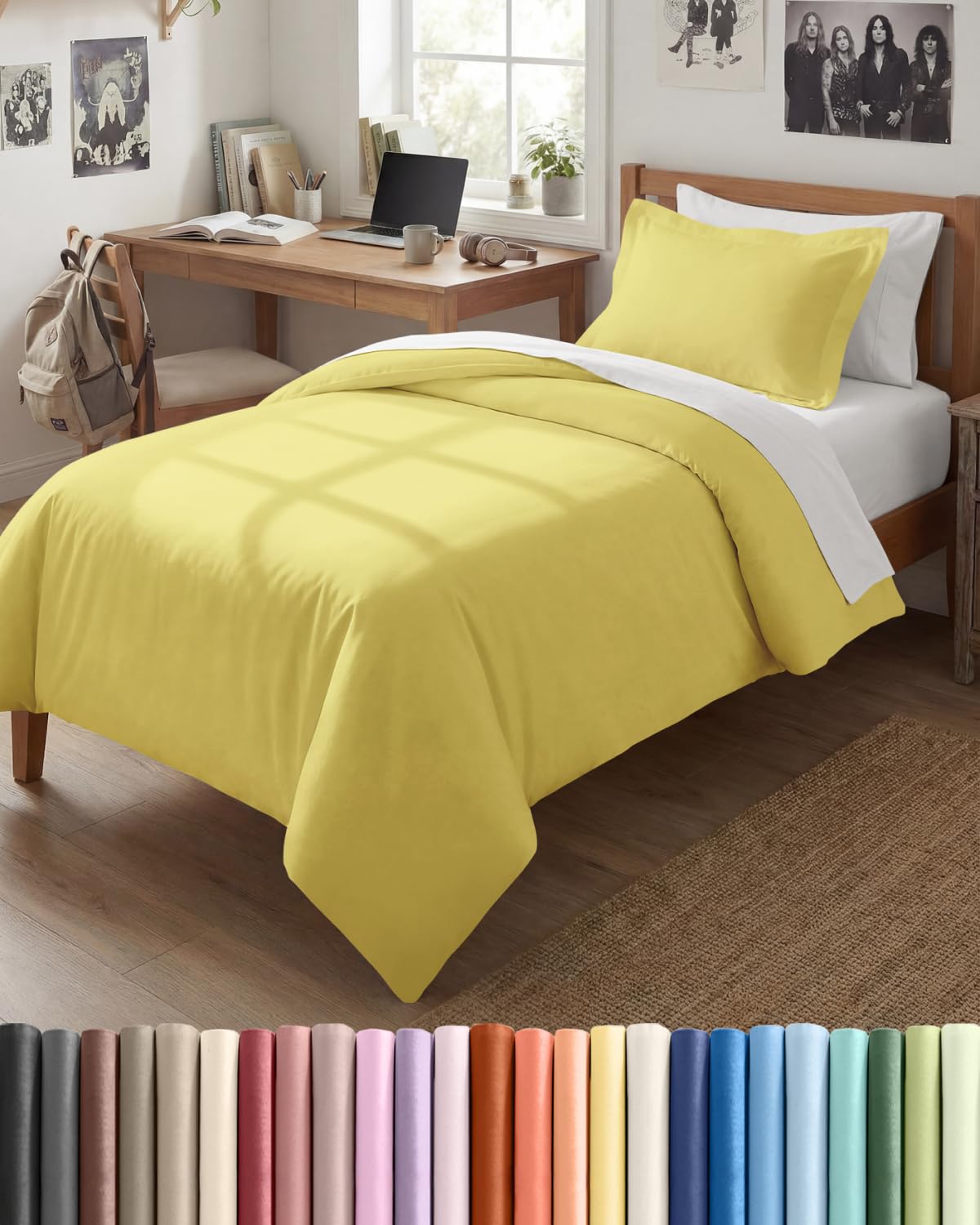 Duvet Cover Queen Size - Extra Soft 3 Piece with Zipper Closure - White