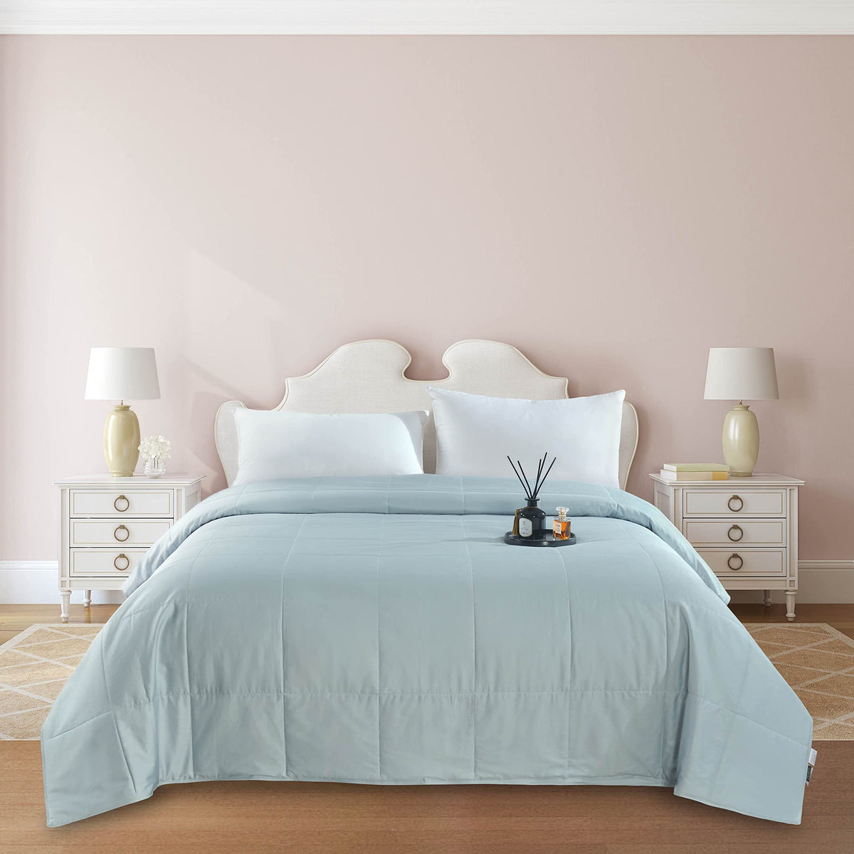 Silk Quilt/Blanket for Summer - White, Queen Size