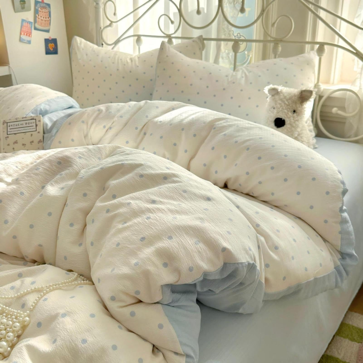 Nayoroom Gingham Duvet Cover Set Queen Blue White Plaid Checkered Bedding